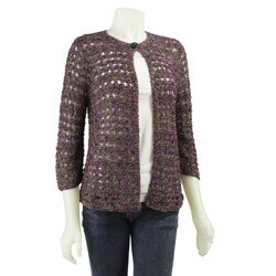 David Brooks Women's Marled One-button Cardigan
