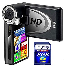 SVP T400Bk 1280x720p HD Camcorder with 8GB SDHC