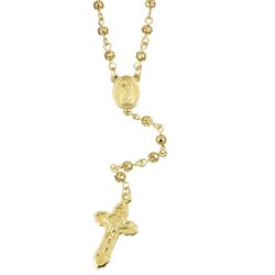 14k Gold over Silver 24-inch Rosary Necklace