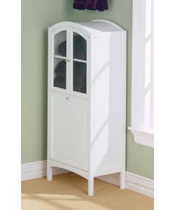 White Arch-Top Bathroom Cabinet