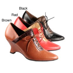 Beston Women's Leather Lace-up Booties