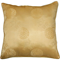 Chinese Dragons and Lotus Flower Gold Cushion Cover