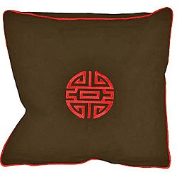 Chinese Symbol Of Life Brown Cushion Cover