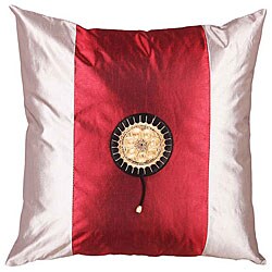 Crimson and White Decorative Cushion Cover