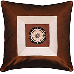 Brown and Beige Silky Squares Cushion Cover