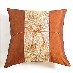 Decorative Chinese Dragons Brown Cushion Cover.
