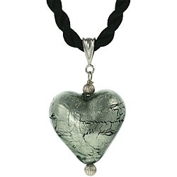 Genuine Murano Glass Puffy Heart Necklace