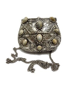 Agate Inlaid Stone Evening Handbag, India (Case of 2)