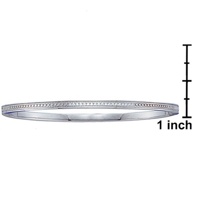 Stainless Steel 1/10ct TDW Diamond Bangle Bracelet (I-J, I2-I3)