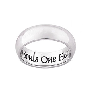Stainless Steel 'Two Souls' Engraved Message Band
