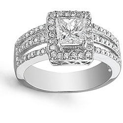 14k White Gold 1 7/8ct TDW Diamond Engagement Ring (E, VS2)