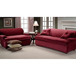 Diamond Stretch 2-piece T-cushion Loveseat Slipcover