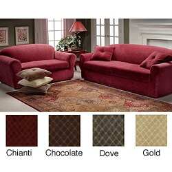 Diamond Stretch 2-piece T-cushion Sofa Slipcover