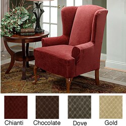 Diamond Stretch Wing Chair Slipcover