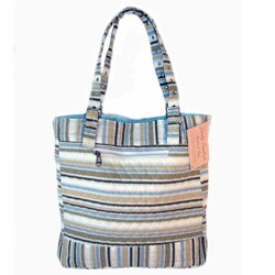 American Mills Quilted Striped Large Tote