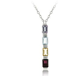 Sterling Silver Multi Gemstone Necklace