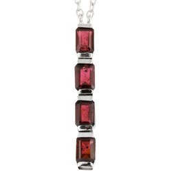 Sterling Silver Garnet Y-shaped Necklace