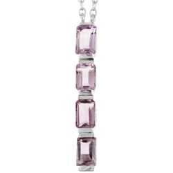 Sterling Silver Amethyst Y-shaped Necklace