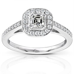14k Gold 1/2ct TDW Asscher Diamond Ring