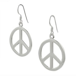 Sterling Silver Peace Symbol Earrings
