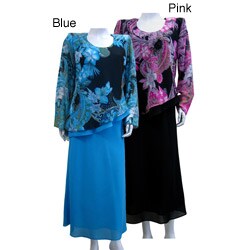 Mix Studio's Women's Wall St. Printed Blouse and Skirt Set