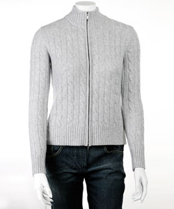 I LEVRIERI Women's Full-zip Italian Cashmere Sweater