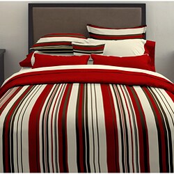 Plaza Red Cotton 7-piece Bedding Ensemble