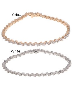 14k Gold 2ct TDW Diamond Zig-zag Tennis Bracelet (I, I1)