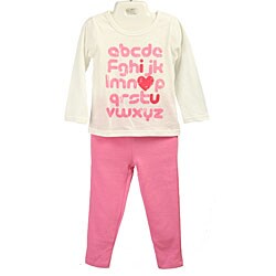 FINAL SALE Rockin' Rooster Toddler Girl's Alphabet Pants Set
