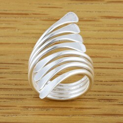 Sterling Silver Streaks Finger Ring (Mexico)