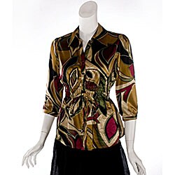 Unique Spectrum Women's Double Tie Satin Blouse