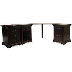 Savanna Rum Three Cabinet Corner Desk