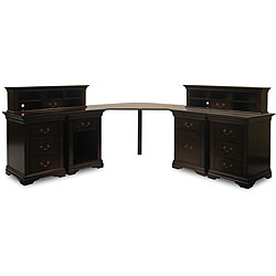 Savanna Corner Desk with Cabinets and Hutches