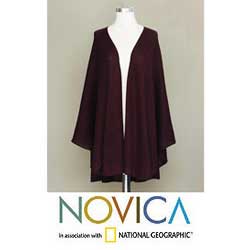 Alpaca Wool 'Plum Wine' Wrap (Peru)