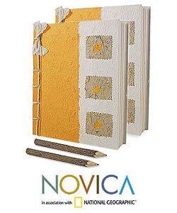 Pair of Saa Paper 'Natural Artists in Yellow' Journals (Thailand)