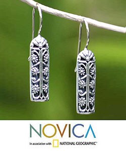 Sterling Silver 'Jasmine Scrolls' Earrings (Indonesia)