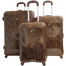 Heys USA Snake Print 3-piece Exotic Spinner Luggage Set