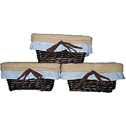 Baby Boy Blue Chocolate Storage Baskets (Set of 3)