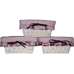 Chocolate Delight White Storage Basket (Set of 3)
