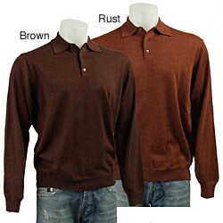 FINAL SALE Toscano Men's Italian Wool Long-sleeve Collared Sweater