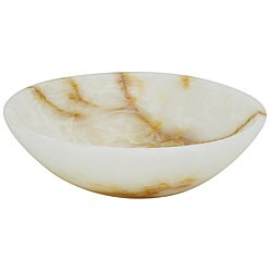 DeNovo White Onyx Stone Bathroom Vessel Sink