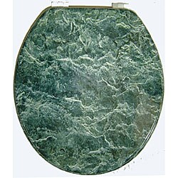 Green Marblized Molded Wood Toilet Seat