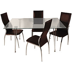 Medallion Chocolate 5-piece Dining Table Set
