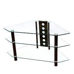 Bermuda 44-inch Corner Clear Black Glass TV Stand