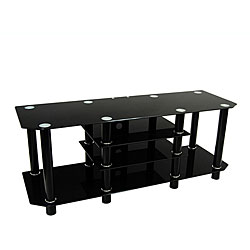 Dynasty 60-inch Black Glass TV Stand