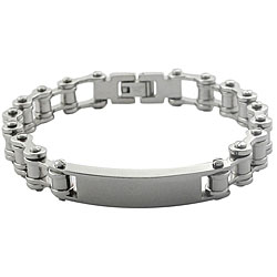 Stainless Steel Engravable ID Biker Bracelet
