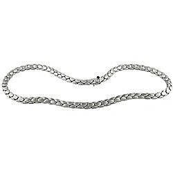 14k White Gold Cobra Necklace with Onyx Clasp