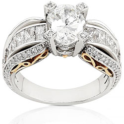 Platinum/ 18k Gold 3 1/4ct TDW Diamond Ring (G-J, VS-SI2)