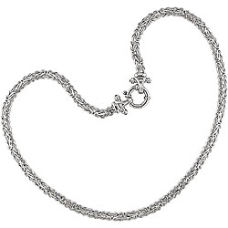 14k White Gold Onyx Bead Byzantine Necklace