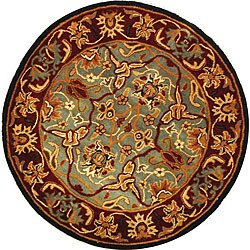Heritage Traditional Blue/ Red Rug (3'6 Round)